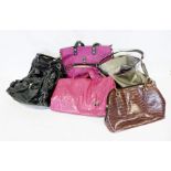 Box of various leather handbags
