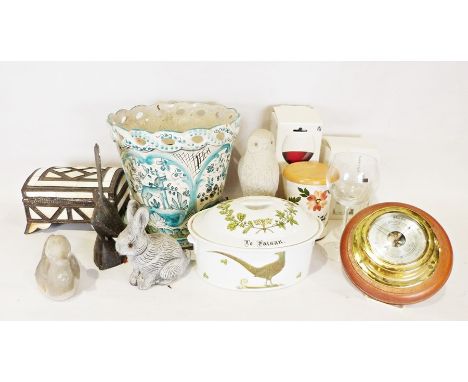 Two boxes of assorted china and glassware to include Royal Worcester "Bacchanal" part dinner service, boxed set of Luminarc w