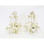 Pair of cream painted metal electroliers (2)