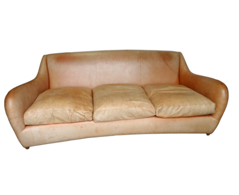 A Matthew Hilton Balzac three seat sofa - upholstered in tan leather, width 215cm.