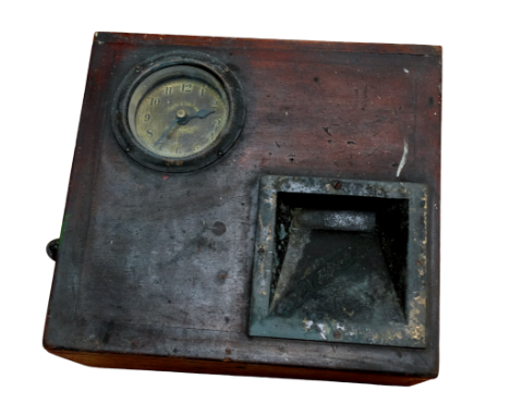 An early 20th century Blick Time Recorder - in a mahogany case, width 34cm.