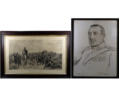 R.G. EVES Portrait of a Military Gentleman Charcoal on paper Signed lower right Framed and glazed Picture size 57 x 45cm Over