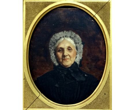 B. LARIBLE? (19th Century British School) Portrait Of A Woman Oil on canvas Signed and dated 81 lower right Framed as an oval