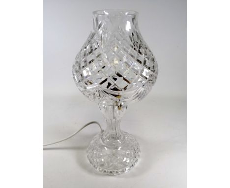 A early 20th century cut glass table lamp - height 43cm.