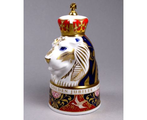 A Royal Worcester candle snuff - to commemorate HRH Queen Elizabeth's Golden Jubilee, modelled as a lion, limited edition 458