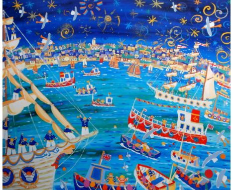 John DYER (b.1968) Tallships And Small Ships, Falmouth Lithograph Signed and numbered 253/350 in pencil Framed and glazed Pic