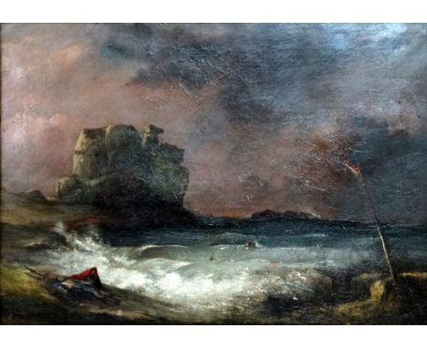 19th Century British School The Theft Of Sir Cloudesley's Ring, St Mary's Isles of Scilly Oil on canvas Framed Picture size 3