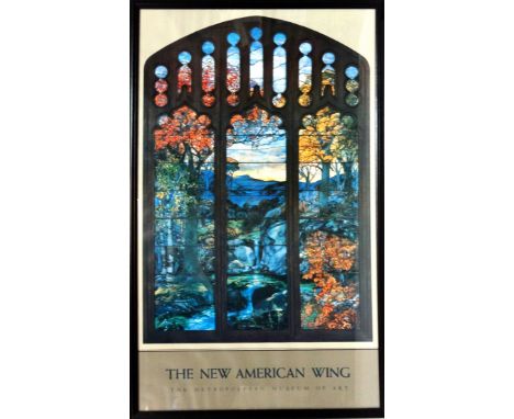 After Louis Comfort Tiffany  Autumn Landscape Window Metropolitan Museum Of Art poster lithograph Framed and glazed Picture s