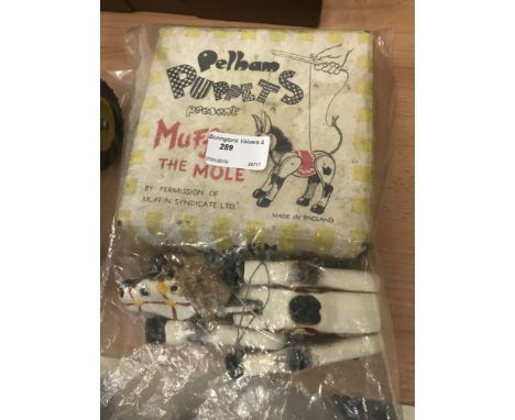 A boxed Pelham puppet: Muffin the Mule 