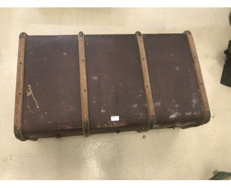An old vintage baggage trunk