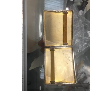 A German WWII solid silver hallmarked cigarette case engraved inside  "Adolf to Heinrich 1929"
