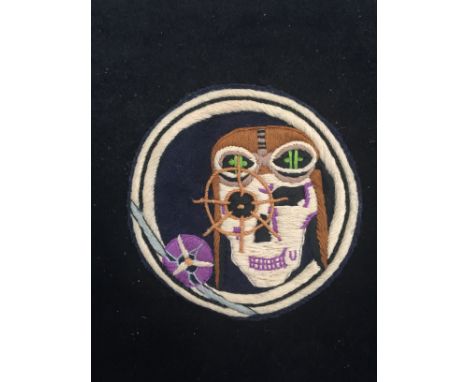 A WWII US and USAAF Marine squadron fighter skull patch