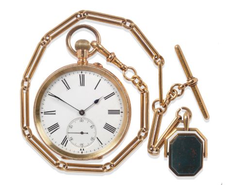 An Open Faced Keyless Presentation Pocket Watch with Connections to the Grimsby Trawling Industry, circa 1898, lever movement