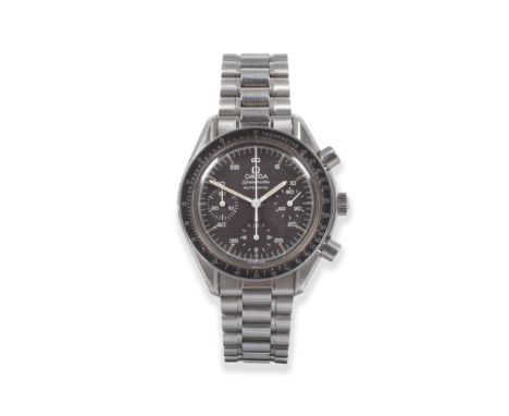A Stainless Steel Automatic Chronograph Wristwatch, signed Omega, model: Speedmaster, circa 1990, (calibre 1140) lever moveme
