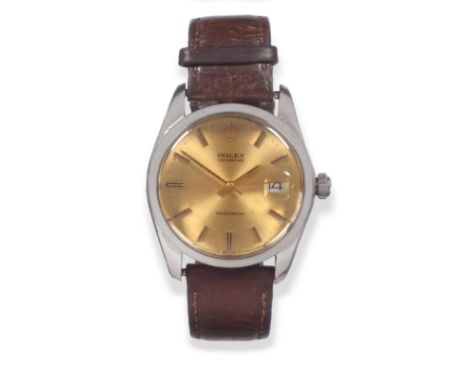 A Stainless Steel Calendar Centre Seconds Wristwatch, signed Rolex, model: Oyster Date, Precision, ref: 6694, circa 1971, (ca