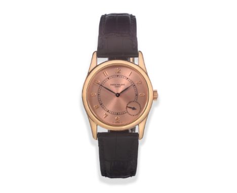 A Fine 18ct Rose Gold Automatic Wristwatch, signed Patek Philippe, model: Calatrava, ref: 5000R, circa 1999, (calibre 240PS) 