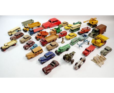 Various tin plate and die cast cars etc. including Dinky and a Chad Valley Harborne clockwork car 