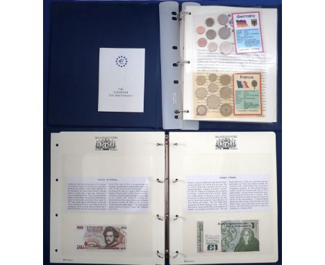 A Westminster The European coin sets collection in folder includes 22 set of coins including pre Euro and Euro coins, Eire, F