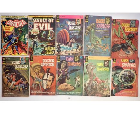 A collection of 1970's era comics including DC House of Secrets, Unexpected, Gold Key examples including Boris Karloff etc. (