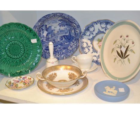 Ceramics - Copeland Spode Italian pattern bowl, an Abbeydale pin dish, a Spode soup bowl and saucer, a Wedgwood Jasperware pi