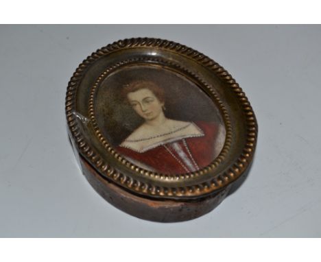 English School, a portrait miniature, of a lady in 16th century dress, oval, watercolour on ivory, 7cm x 5.5cm