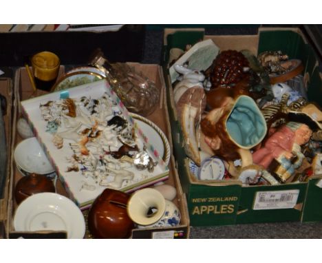 Ceramics - a Royal Worcester plate; a collection of miniature model animals; character jugs; etc 