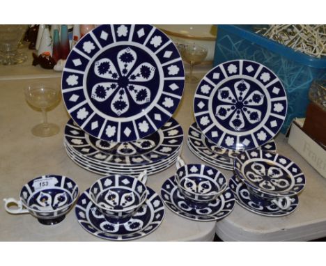 Ceramics and Glass - a Royal Crown Derby blank tea service; trinket dishes; early 20th century glasses; etc