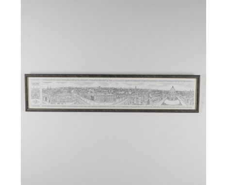 Framed panoramic architectural print titled Oxford: An Architect's View from Saint Mary's Tower by Paul Chapman, dated 1996. 