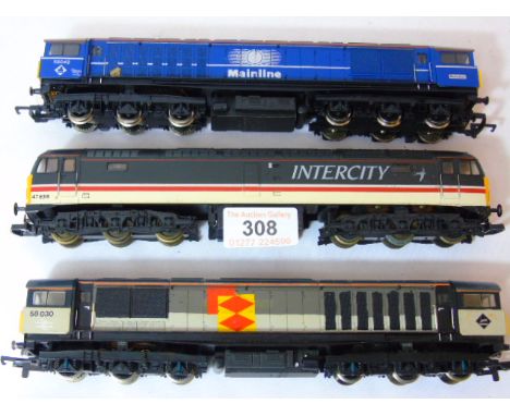 3 Unboxed loco's Hornby 58 030, Lima Intercity 47 838 and Hornby Mainline 58042