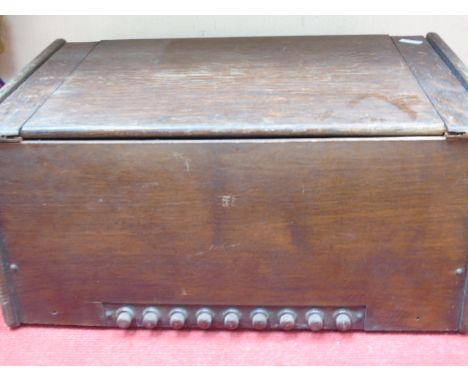 Wooden cased vintage radio and a wooden cased Celestion speaker