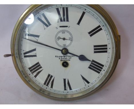 White enamel faced clock Kelvin Bottomley & Baird Ltd Glasgow
