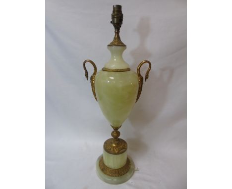 Light green onyx lamp base approx. 22" tall