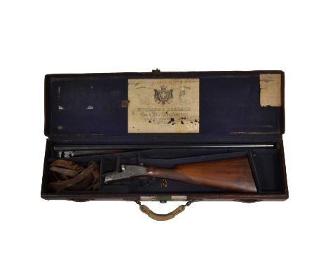 12 bore side by side shotgun, by Holland & Holland, side lock ejector, 30-inch barrels, all wood stock, serial no 26277, the 