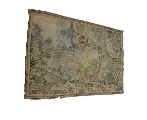 Three 20th century wall hangings, Hunting Scenes, machine made, all as found, all approximate 185x120cm.Qty: 3
