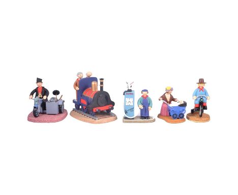 Robert Harrop Camberwick Green resin figures, five including CG29 'Windy Miller on his tricycle', 'CG31 'Mr Crockett', CG64 '