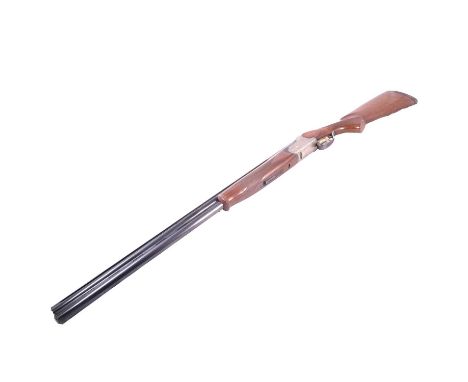 Lanber 12 bore over and under shotgun, 29 1/2" multichoke barrels (three tubes present, with key), single trigger, serial no 
