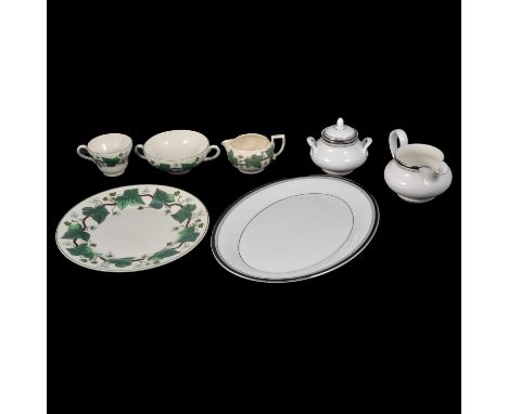 Wedgwood 'Napoleon Ivy' large tea and dinner service; and a part Royal Doulton 'Sarabande' bone china dinner service.Qty: 3 b