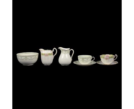 Allertons 'The Ascot' bone china  part tea and dinner service, and a Court China tea service, serpentine outline.