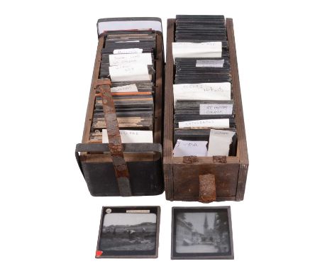 Collection of Magic Lantern slides - topographical and scenes of Britain focus, including China, Australia, Canada, English r