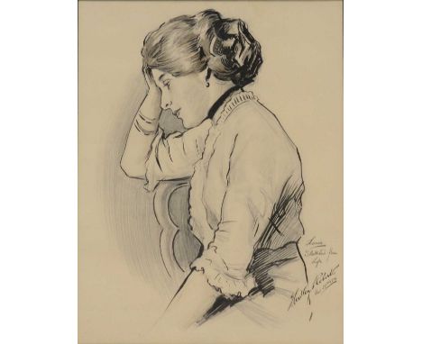Hedley Roberts, Louie, a sketch from life, signed and dated 1914, pen and ink with pencil, 29 x 27cm; and another portrait st