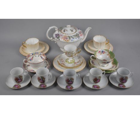 A Collection of Various Ceramics to include Paragon Floral Honeysuckle Decorated Teapot, Doulton of Burslem Cups and Saucers 