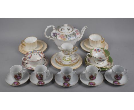 A Collection of Various Ceramics to include Paragon Floral Honeysuckle Decorated Teapot, Doulton of Burslem Cups and Saucers 