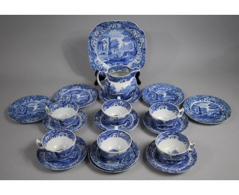 A Collection of Copeland Spode Italian Teawares to comprise Six Cups, Eight Saucers, Fve Side Plates, Bread and Buter Plate a