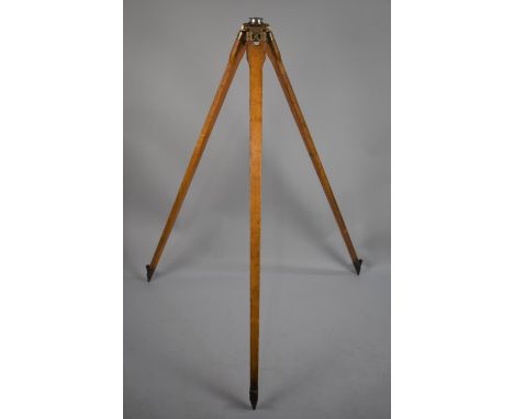 A Vintage Surveyor's Theodolite Tripod, 150cms High 