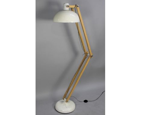 A Modern Adjustable Reading/Standard Lamp, Hinged Tighteners Needing Adjustment 
