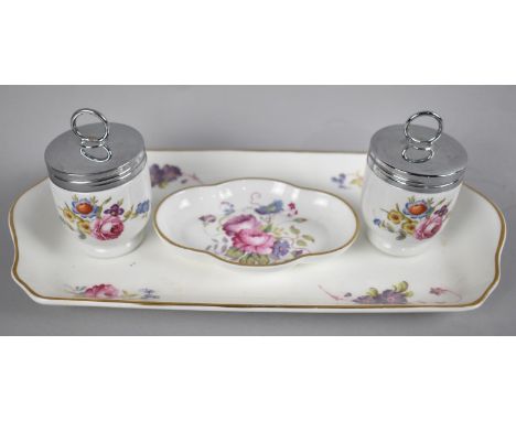 A Collection of Two Royal Worcester Egg Coddlers and Two Pieces Coalport Shrewsbury Pattern China 