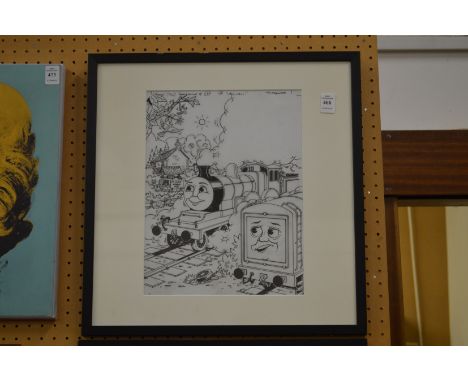 Tim Marwood, original artwork for Thomas the Tank Engine, framed and glazed.
