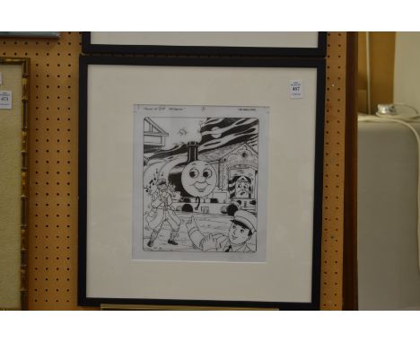 Tim Marwood, original artwork for Thomas the Tank Engine, framed and glazed.