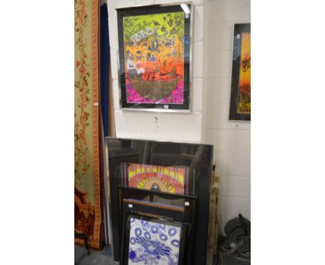 Psychedelic colour print together with various others similar.
