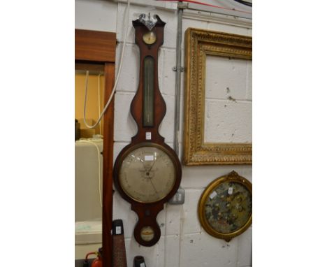 A 19th century mahogany cased barometer/thermometer.